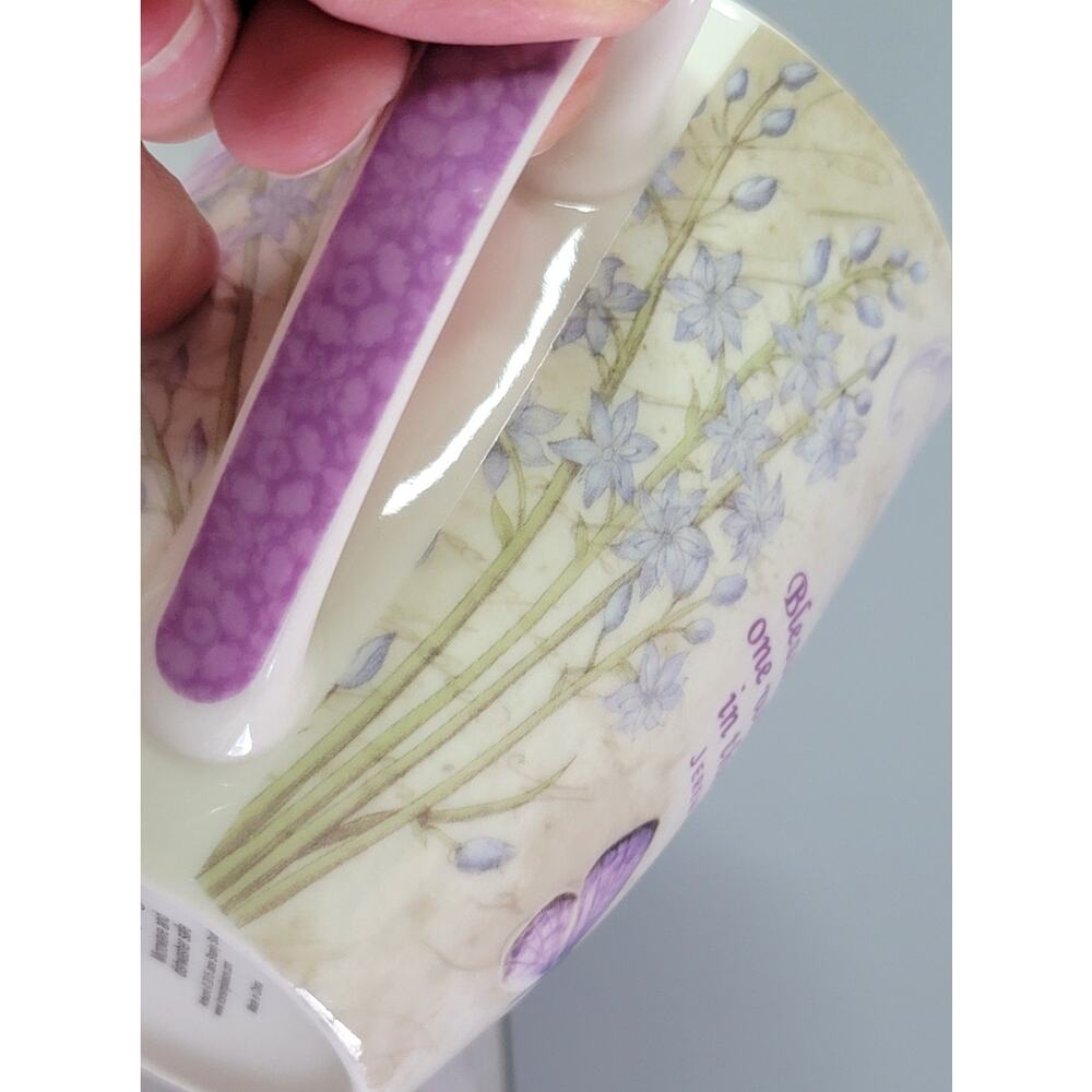 Christian Art Gifts Ceramic BLESSED Purple Butterfly Coffee Mug 12oz Jane Shasky - Picture 9 of 9